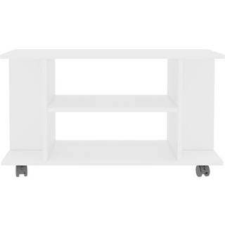 Tv-Skab Med Hjul 80X40X45 Cm Konstrueret Træ - Hvid