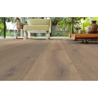 HARO Plankegulv - Børstet Afrikansk Eg Light Purohvid Sauvage med hvid olie - Bredde 180 mm