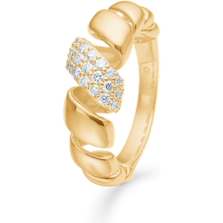 Mads Z Swirl with Diamond ring i 14 kt guld med diamanter - Str. 56
