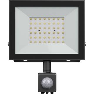 50W projektør med sensor - Sort, IP44, PIR sensor, 230V, Spectrum - Dæmpbar : Ikke dæmpbar, Kulør : Varm
