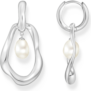 Thomas Sabo H2321-082-14 Creolen mit Perlen-Anhänger Natural Beauty Silber Damen