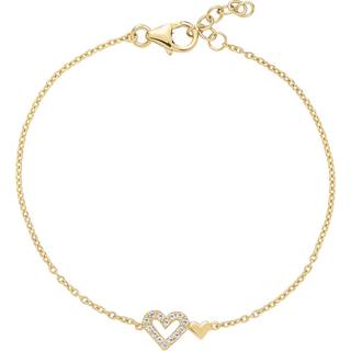 Lund Copenhagen armbånd i forgyldt med hjerter og cubic zirkonia