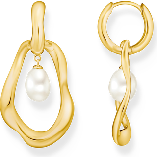 Thomas Sabo H2321-430-14 Creolen mit Perlen-Anhänger Natural Beauty vergoldet Damen