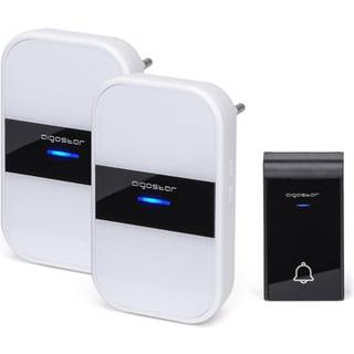 AC Trådløs Digital Dørklokke IP44 - Hvid (1 Sender + 2 Modtagere)
