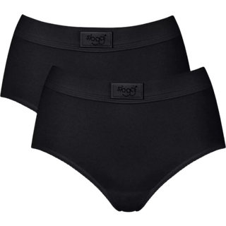 Sloggi Double Comfort 2-Pack tai trusse, sort, Størrelse: 42, Dame