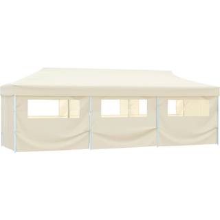 foldbart pop op-festtelt med 8 sidevægge 870x291x315 cm cremefarvet