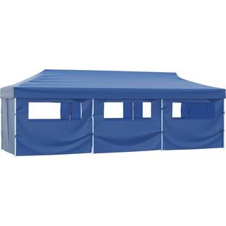 Foldbart Pop Op-Festtelt Med 8 Sidevægge 3 X 9 M Farvet - Blå