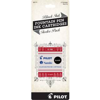 Pilot Namiki IC100 Fountain Pen Ink Cartridges Black 12-Pack (69110)