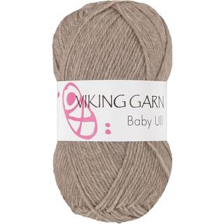 Viking Baby Ull 309 Lys brun Indhold: 100% Merino Superwash uld Vægt/længde: 50 g = ca. 175 meter Anbefalede pinde: 3 mm Strikkefasthed: 10 cm = 28 m Finvask, max 40°C / Brug aldrig skyllemiddel / Tørres fladt.