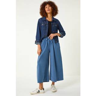 Roman Roman Blue Corduroy Wide Leg 100% Cotton Culottes