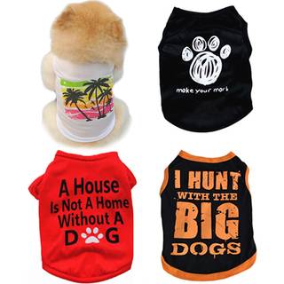 4 pcs hund t?j sm? hunde dreng pige k?ledyr hvalp tshirts chihuahua yorkies t?j dreng sommer vest k?ledyr t?j hund katte shirt t?j tilbeh?r sm? h