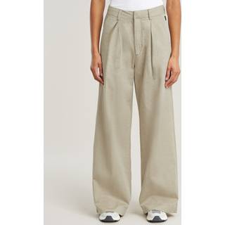 Fluid Wide Leg Pants - Beige - Women