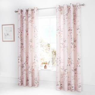 Catherine Lansfield Catherine Lansfield Pink Canterbury Floral Eyelet Curtains