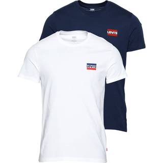Levi's Levi's White/Blue Mini Crew Neck Sportswear 100% Cotton T-Shirts 2 Pack