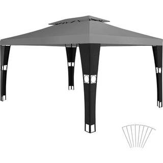 Havepavillon i polyrattan Mona 3x4m - sort/antracit