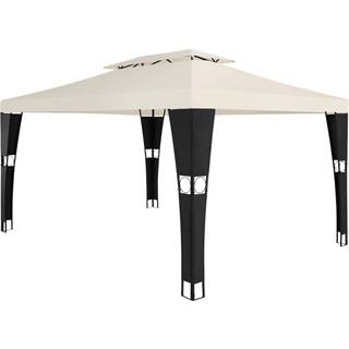 Havepavillon i polyrattan Mona 3x4m - sort/creme