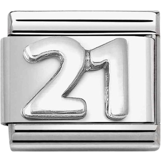 Nomination Oxidised Special Birthday Charm - 21 - Silver