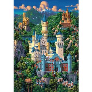 Buffalo Games - Dowdle - Neuschwanstein Castle - 300 stykker Jigsaw -puslespil til voksne -Challenging -puslespil perfekt til spilaftener - Færdi