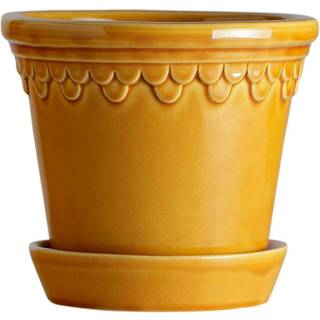 Bergs Potter Copenhagen Krukke Med Underkop Ø14 Cm - Krukker Keramik Gul - KCY14S