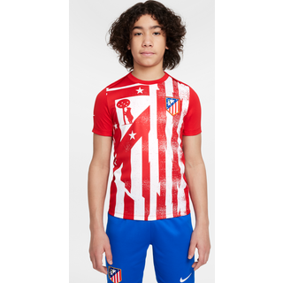 Kortærmet Club Atlético de Madrid Academy Pro Home Nike Dri-FIT-opvarmningstrøje til fodbold til større børn - rød - S