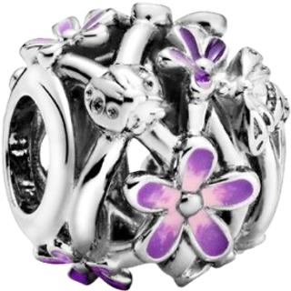 Pandora Openwork Purple Daisy Charm