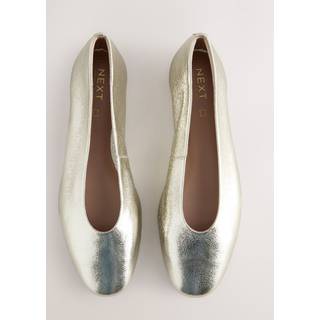 Next Gold Standard/Wide Fit Forever Comfort Leather Round Toe Ballerinas