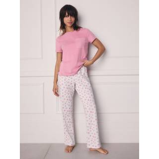Next Pink Heart Print Cotton Short Sleeve Pyjamas