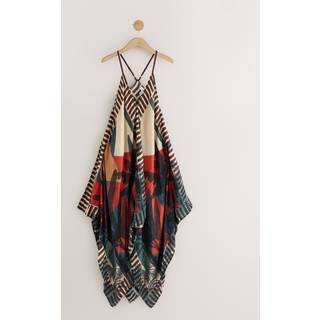 Next Khaki Green Hanky Hem Midi Dress