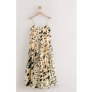 Next Cream/Black Dropped Waist Slip Maxi Dress