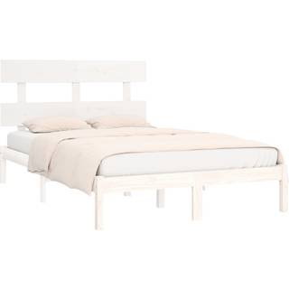 Sengeramme Massivt Træ - Hvid / 180 x 200 cm