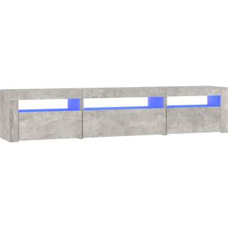 Tv-Skab Med Led-Lys 240X35X40 Cm - 195 cm / Betongrå