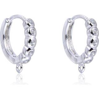 10 stk. ADABELE Autentisk 925 Sterling Silver Cubic Zirconia CZ Round Huggie Earring Hooks Dangle 5 Oprettet diamant Earwire Tarnish Resistent Rh