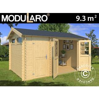 Redskabsskur Redskabsrum Haveskur i træ Narva 3,8x2,5x2,39m, 28mm,9,3m²,Natur