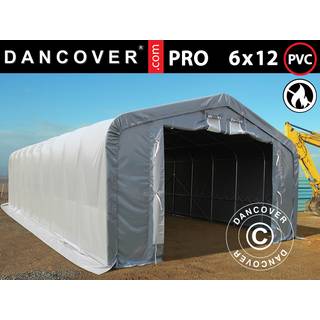 Lagertelt PRO 6x12x3,7m PVC m/ovenlys, Grå