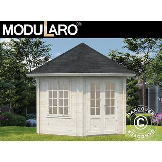 Havepavillon /Havepavillon i træ m/trægulv, 3,03x3,03x3,36m, 7,6m², Natur