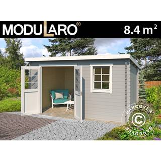 Redskabsskur Redskabsrum Haveskur i træ Asker 3,8x2,3x2,11m, 28mm,8,4m²,Lysegrå