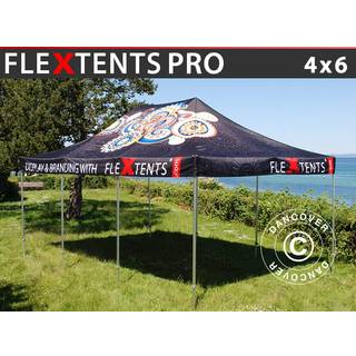 Foldetelt FleXtents Easy up pavillon PRO med fuldt digitalt print, 4x6m