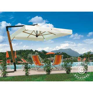 Hængeparasol Haveparasol Haveparasol Palladio Braccio med frise, 3,5x3,5m, Natur