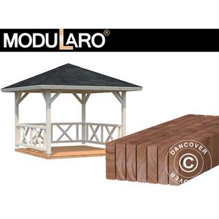 Havepavillon /Havepavillon i træ m/trægulv, 3x3x3,23m, 9m², Natur