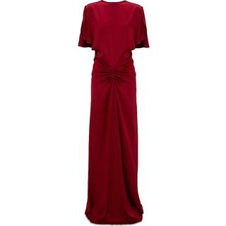 Victoria Beckham Caped gathered crÃªpe satin gown - red - XS