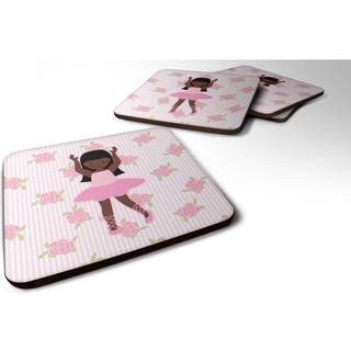 """" Caroline's Treasures Ballerina African American Long Hair Foam Coaster Set på 4 3,5 multicolor """"