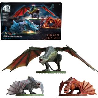 Spin Master Games 4D Build House of the Dragon 3 Pack Dragon 3D Model Kit 350 PCS Desk D? Cor Game of Thrones Puzzles for voksne 3D -puslespil ti