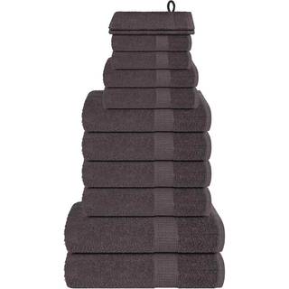 Håndklæder 360 G/M2 100 % Bomuld Bordeauxfarvet - Antracitgrå