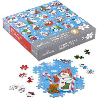 Hallmark Snowman 1 000-delt Jigsaw Puzzle 30 """" X 24 """" (20-års jubilæum Snow Mange minder) Gave til børn bedsteforældre samlere