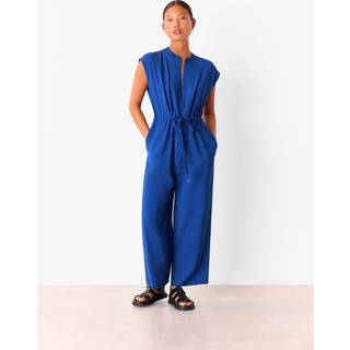 Whistles Whistles Blue Petite Sleeveless Drawstring Jumpsuit