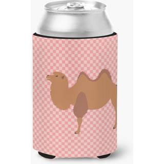 """" Caroline's Treasures Bactrian Camel Pink Check Decorative Can Hugger Multicolor """"