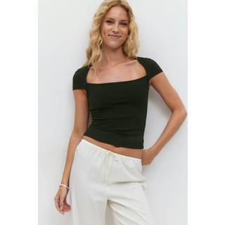 Gina Tricot-Square neck top-Toppe-Sort-S-Dame