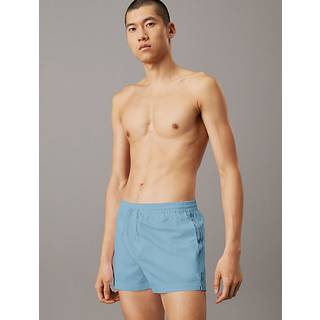 Short Drawstring Swim Shorts - Logo Tape - Blue - S