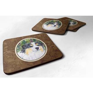 """" Caroline's Treasures SS8821FC Australian Shepherd Foam Coasters (S?t p? 4) 3,5 """" ""H X 3,5"" """" W Multicolor """"