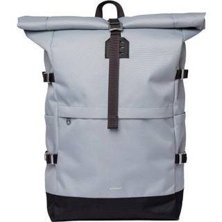 Sandqvist Icon Rolltop Backpack L - Ice Blue with Black Leather - One Size